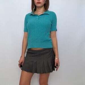 Volcom Turquoise Knit Polo Shirt